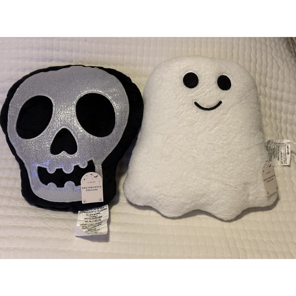 Target Halloween Decorative Throw Pillow Spooky Scary Ghost & Skull NEW
